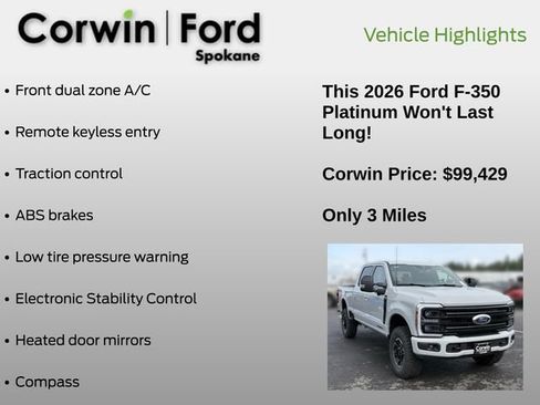 New 2026 Ford F350 Platinum w/ Tremor Off-Road Package AWD/4WD image 6