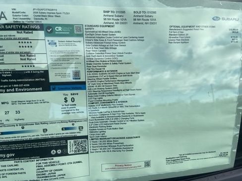 New 2026 Subaru Impreza 2.0i Sport image 11