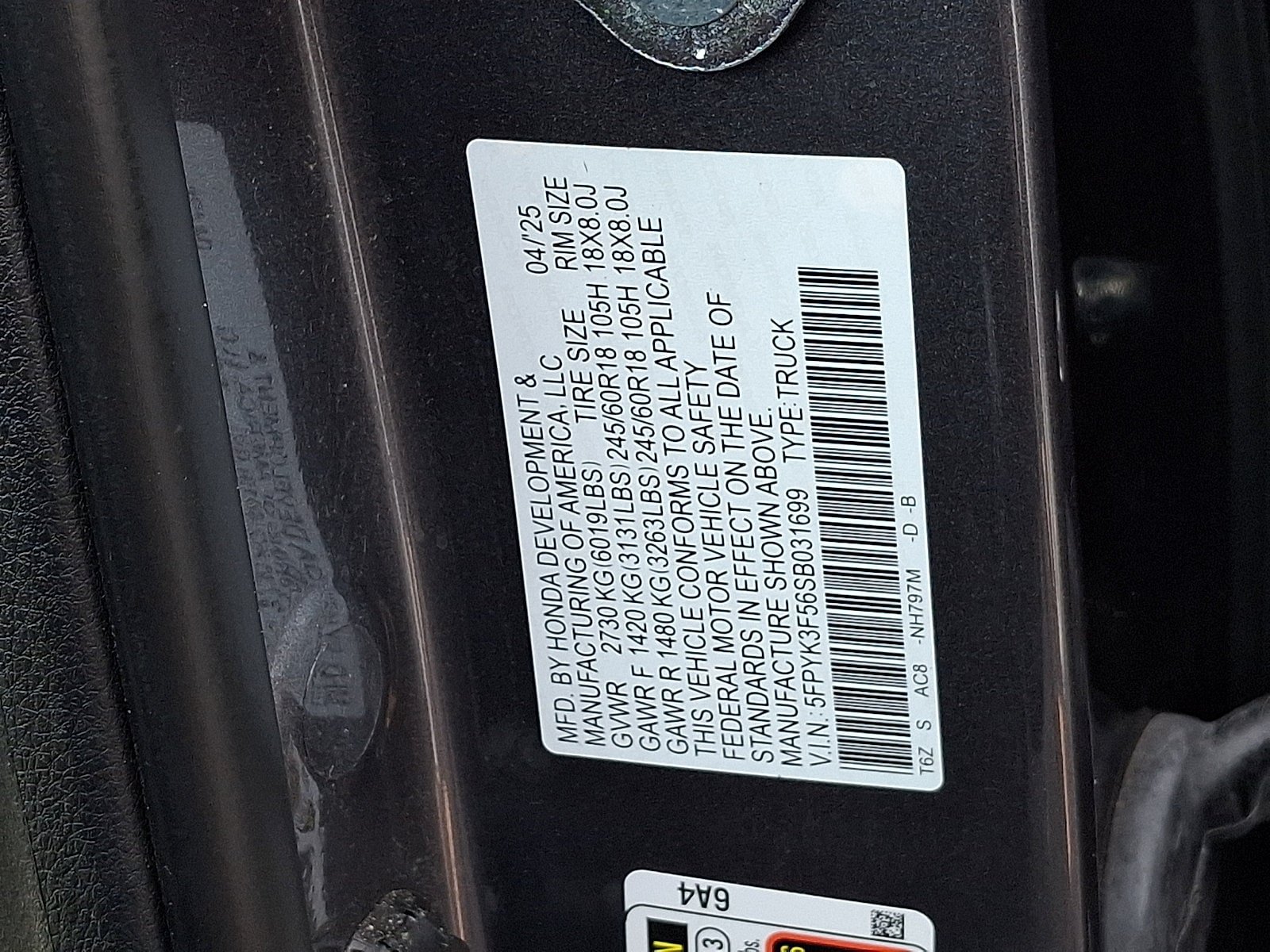 Used 2025 Honda Ridgeline RTL image 27