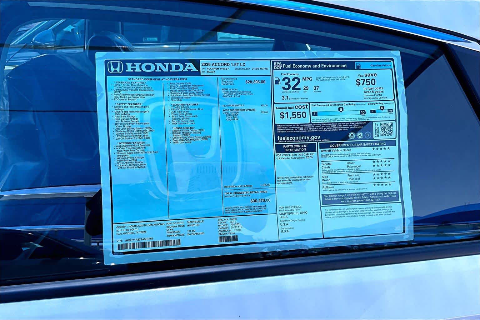New 2026 Honda Accord LX image 18