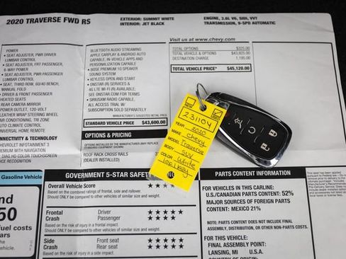Used 2020 Chevrolet Traverse RS FWD image 92