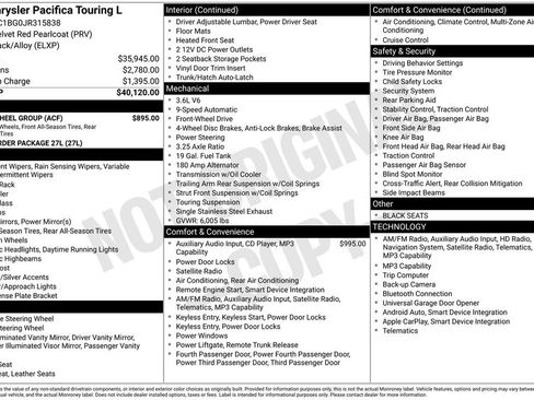 Used 2018 Chrysler Pacifica Touring-L w/ Tire & Wheel Group FWD image 38