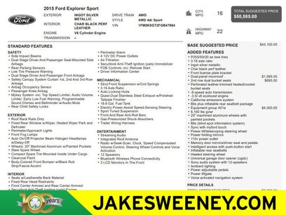 Used 2015 Ford Explorer Sport w/ Equipment Group 401A