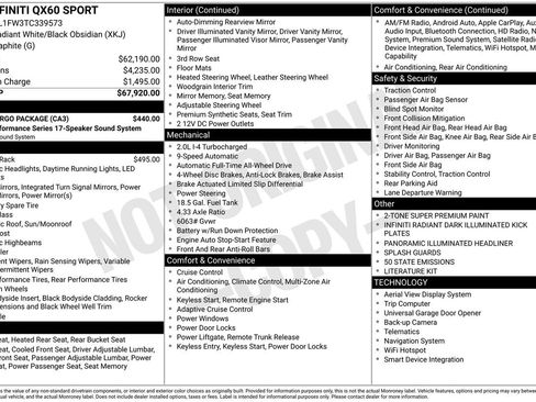 Certified 2026 INFINITI QX60 Sport w/ Dark Cargo Package AWD/4WD image 35