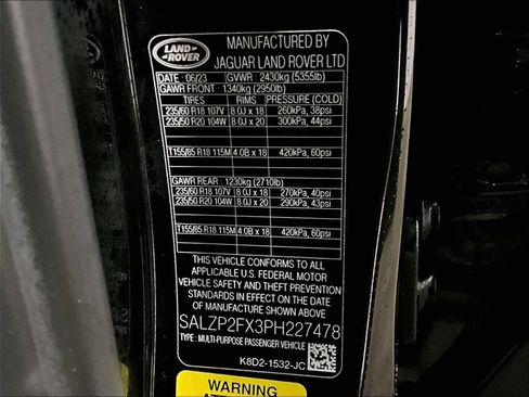 Used 2023 Land Rover Range Rover Evoque SE image 34