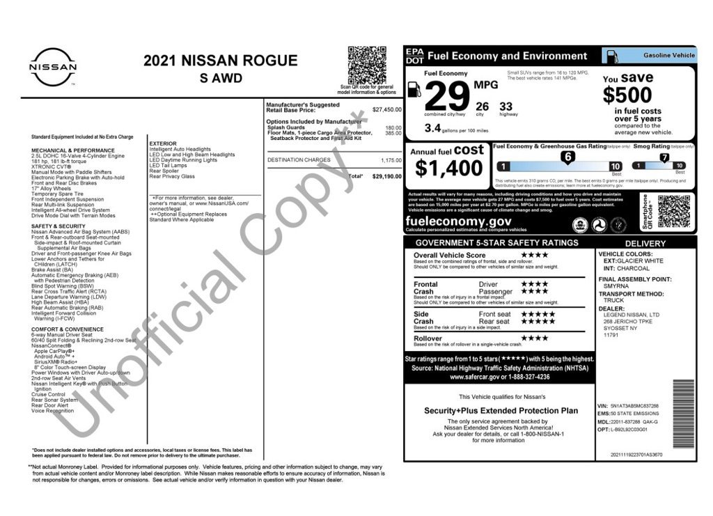 Used 2021 Nissan Rogue S AWD/4WD image 6