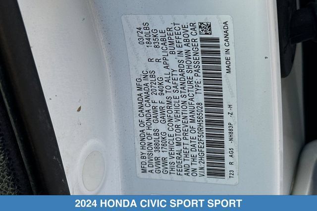 Certified 2024 Honda Civic Sport image 31