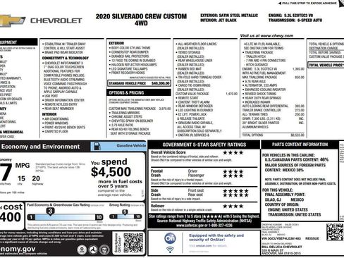 Used 2020 Chevrolet Silverado 1500 Custom w/ Custom Max Trailering Package image 1