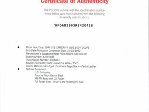 Used 1994 Porsche 911 Carrera 4 image 12