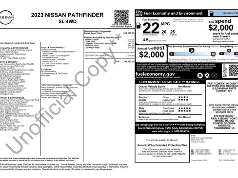 Used 2023 Nissan Pathfinder SL AWD/4WD image 2