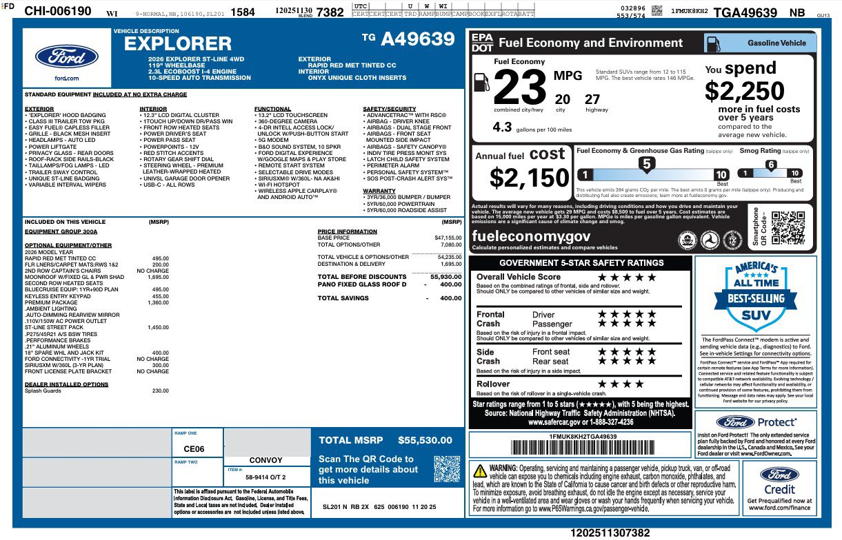 Used 2026 Ford Explorer ST-Line w/ ST-Line Street Pack AWD/4WD image 3