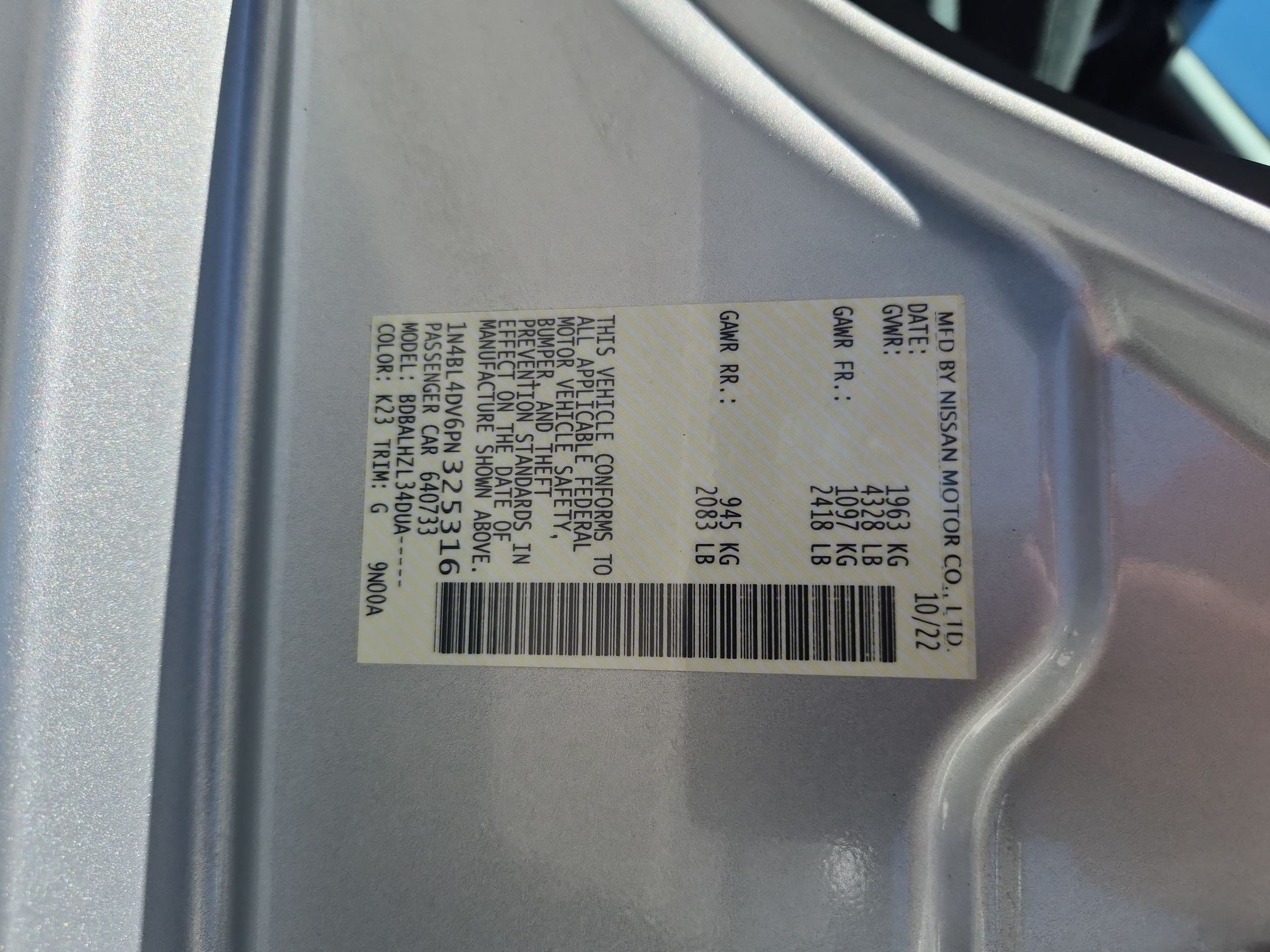 Certified 2023 Nissan Altima 2.5 SV FWD image 33