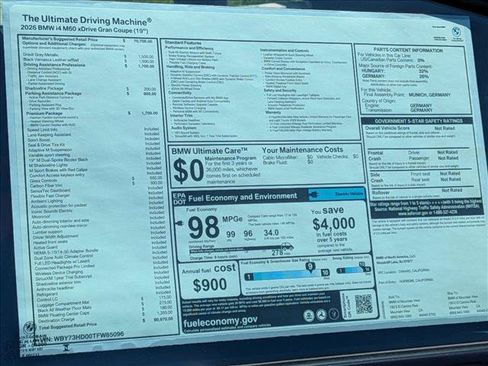 New 2026 BMW i4 M60 w/ Premium Package AWD/4WD image 20