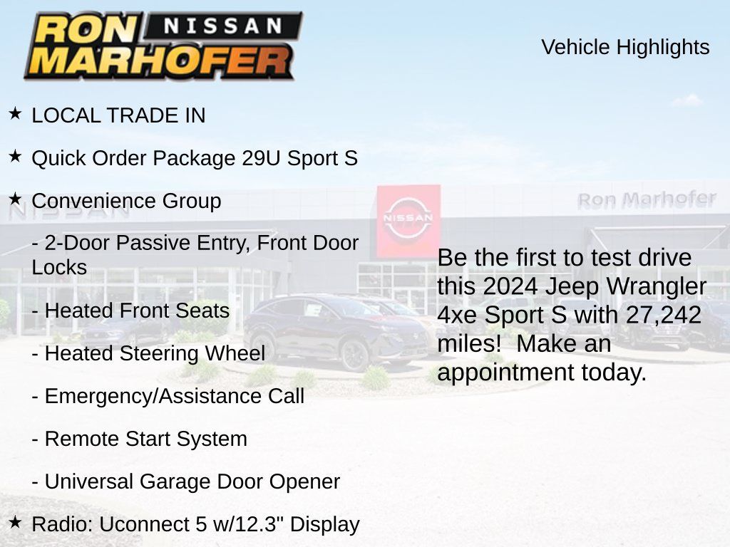 Used 2024 Jeep Wrangler Unlimited w/ Convenience Group AWD/4WD image 2