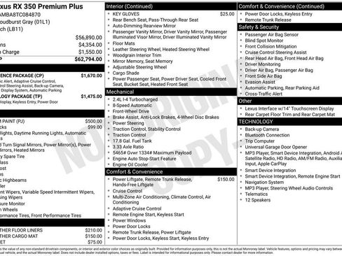 New 2026 Lexus RX 350 Premium Plus w/ Convenience Package FWD image 4