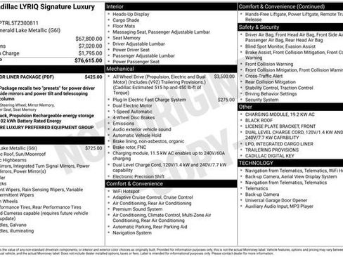 New 2026 Cadillac Lyriq Signature Luxury w/ LPO, Floor Liner Package image 28