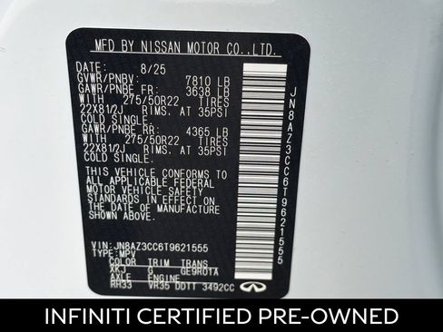 Certified 2026 INFINITI QX80 Autograph w/ Premium Cargo Package AWD/4WD image 29