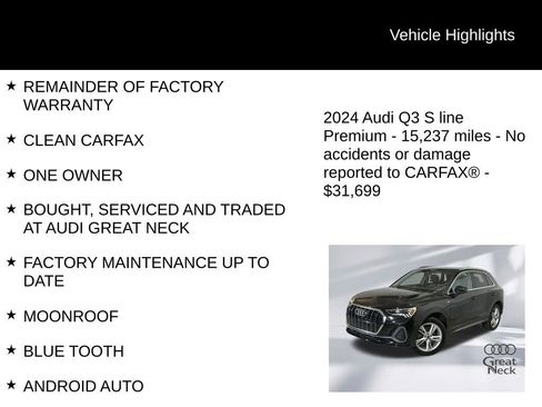 Used 2024 Audi Q3 2.0T Premium w/ Convenience Package AWD/4WD image 9