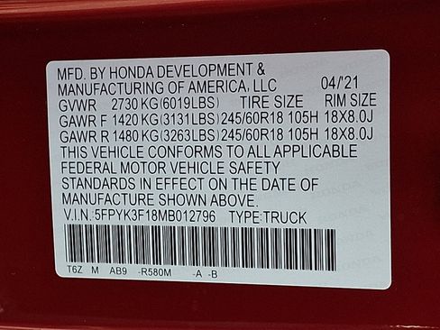 Used 2021 Honda Ridgeline Sport image 26