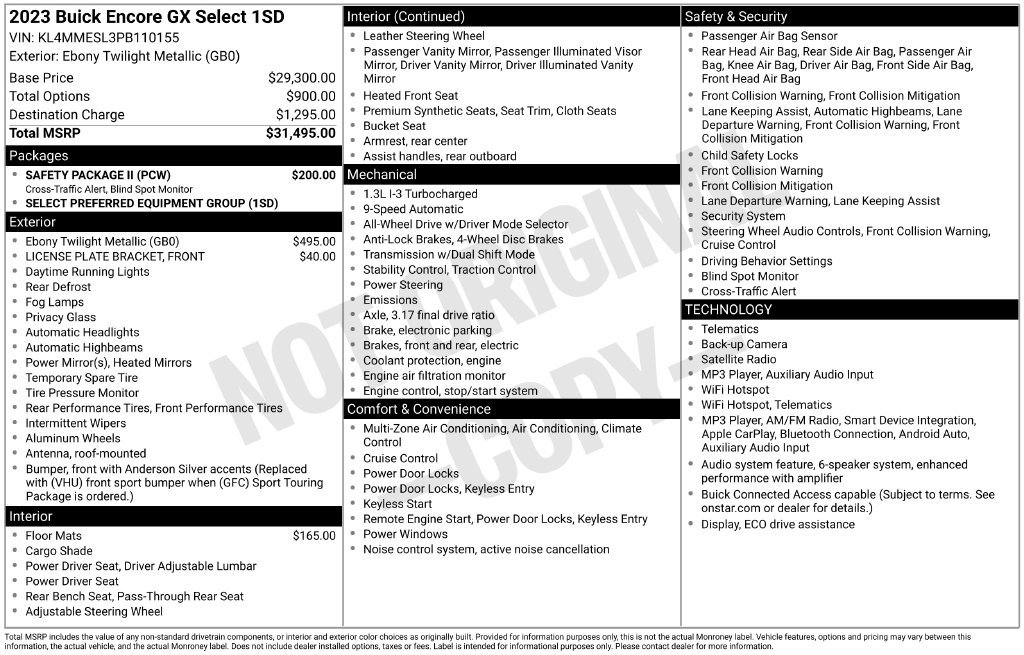 Used 2023 Buick Encore GX Select w/ Safety Package II AWD/4WD image 2