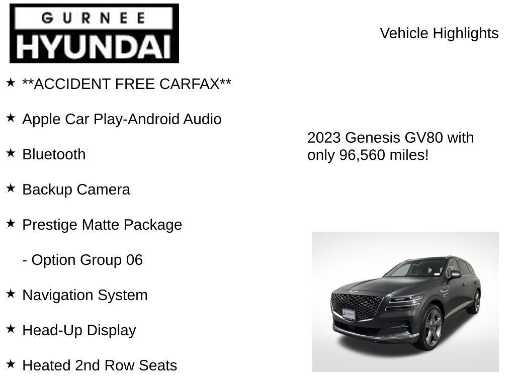Used 2023 Genesis GV80 3.5T w/ Prestige Matte Package AWD/4WD image 7