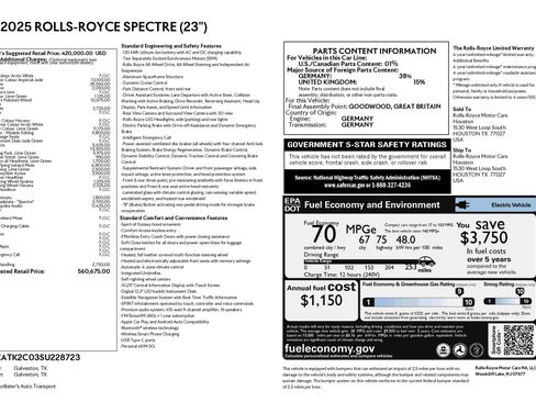 Used 2025 Rolls-Royce Spectre w/ Leather Finishing Pack AWD/4WD image 21