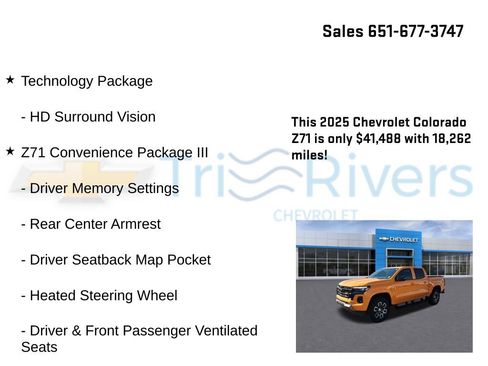 Used 2025 Chevrolet Colorado Z71 w/ Technology Package AWD/4WD image 23