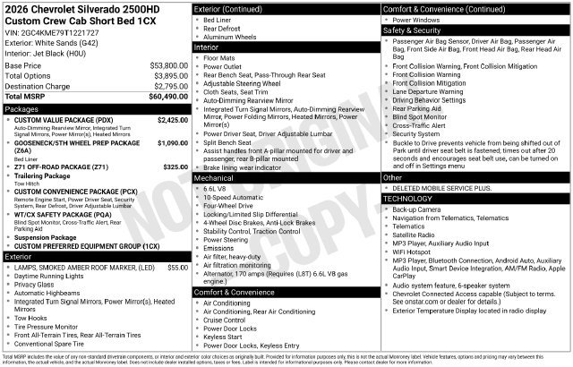 New 2026 Chevrolet Silverado 2500 Custom w/ Custom Value Package AWD/4WD image 4