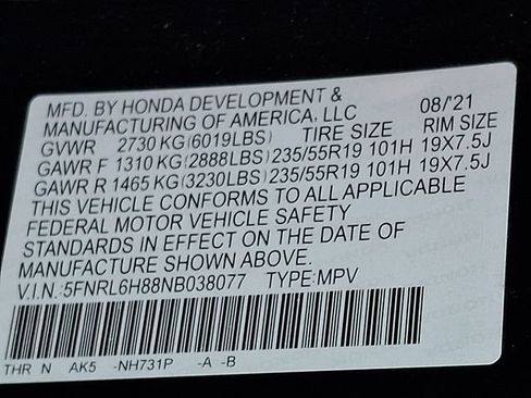 Used 2022 Honda Odyssey Touring image 25