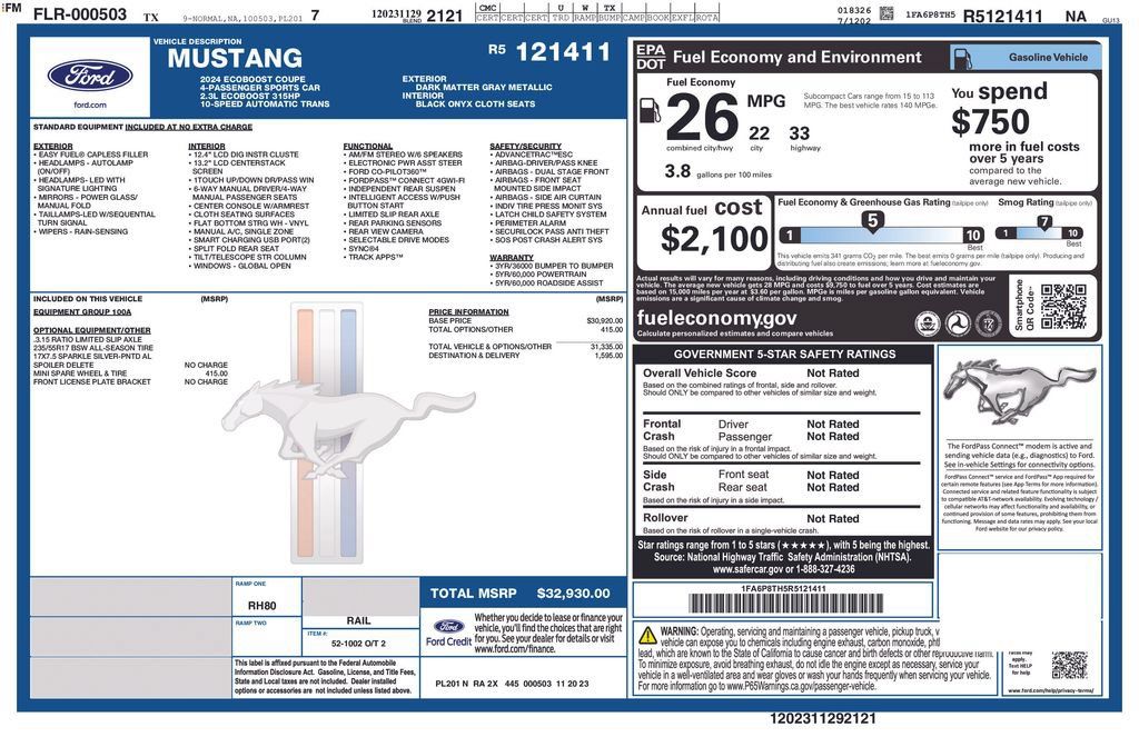 Used 2024 Ford Mustang Coupe RWD image 19