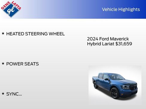 Certified 2024 Ford Maverick Lariat w/ Black Appearance Package FWD image 36