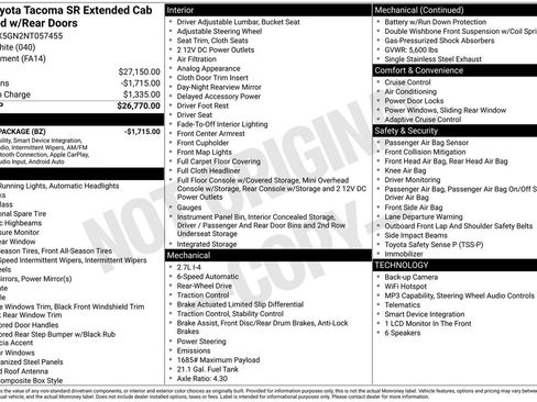 Used 2022 Toyota Tacoma SR RWD image 3
