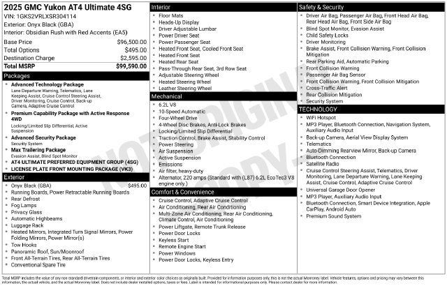 Used 2025 GMC Yukon AT4 Ultimate AWD/4WD image 41