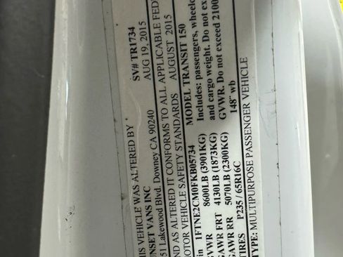 Used 2015 Ford Transit 150 148 Medium Roof image 69