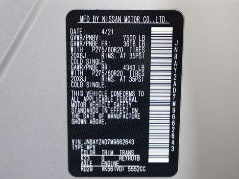 Used 2021 Nissan Armada SV w/ SV Appearance Package image 60