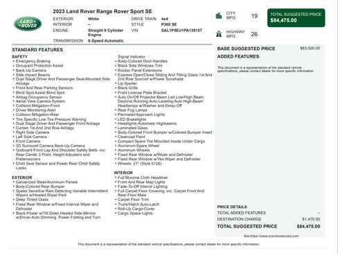 Used 2023 Land Rover Range Rover Sport SE AWD/4WD image 3