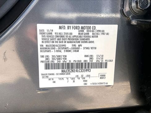 Used 2020 Ford EcoSport Titanium w/ Interior Protection Package FWD image 37