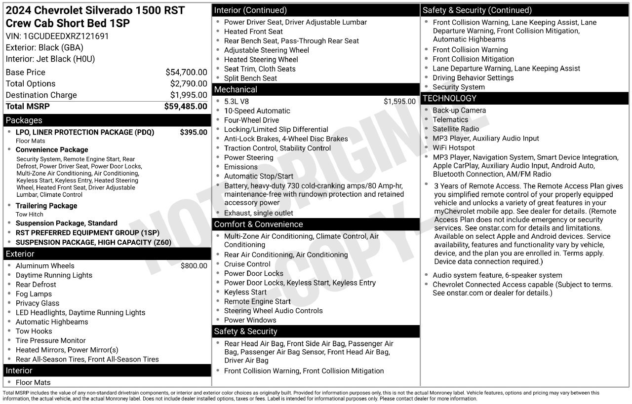 Used 2024 Chevrolet Silverado 1500 RST w/ LPO, Liner Protection Package AWD/4WD image 5