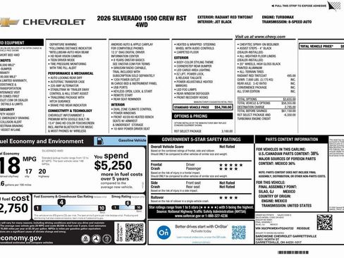 New 2026 Chevrolet Silverado 1500 RST w/ RST Select Package image 4