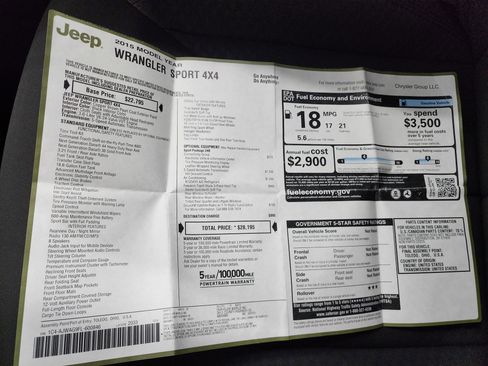 Used 2015 Jeep Wrangler Sport w/ Connectivity Group image 36