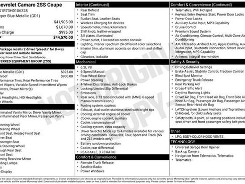Certified 2017 Chevrolet Camaro SS RWD image 12