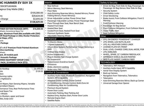 New 2026 GMC Hummer EV 3X w/ Carbon Fiber Edition Package AWD/4WD image 51
