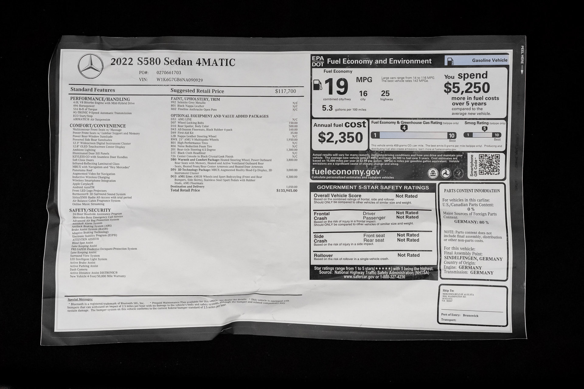Used 2022 Mercedes-Benz S 580 4MATIC Sedan image 72