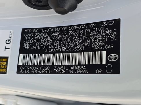 Used 2022 Toyota Prius L Eco FWD image 30