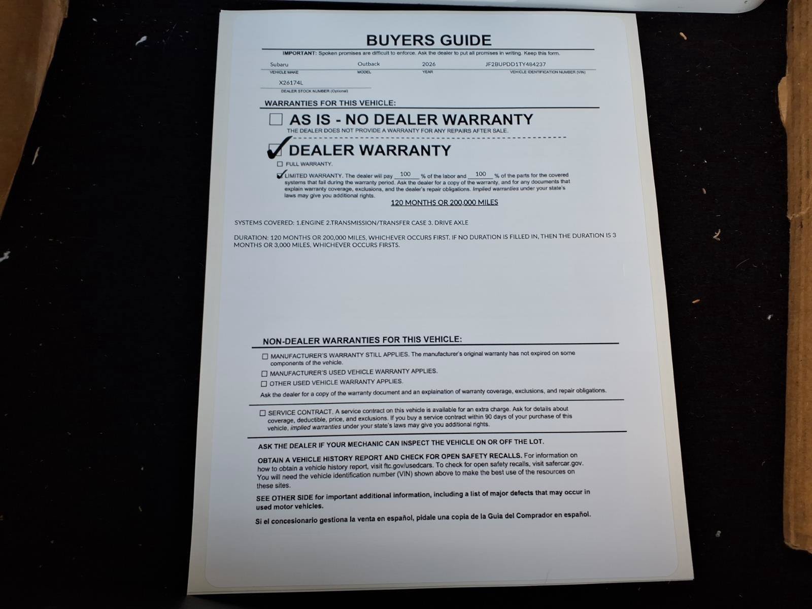 Used 2026 Subaru Outback Limited AWD/4WD image 35