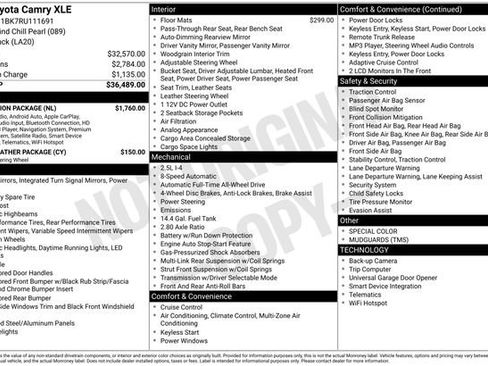 Certified 2024 Toyota Camry XLE w/ Navigation Package image 10