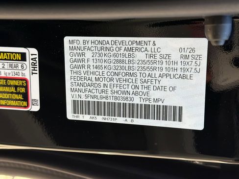 New 2026 Honda Odyssey Touring image 32