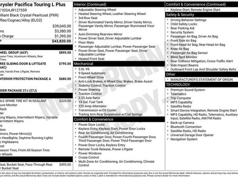 Used 2018 Chrysler Pacifica Touring-L Plus w/ Tire & Wheel Group FWD image 15