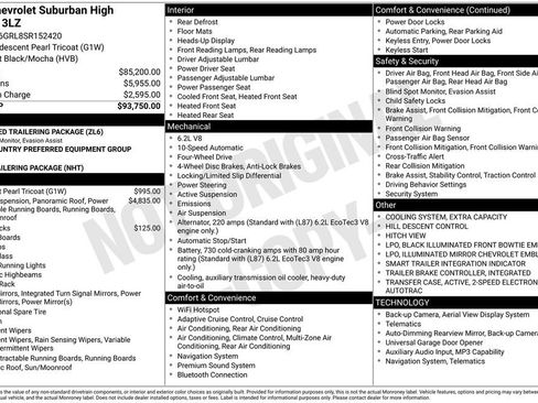 Used 2025 Chevrolet Suburban High Country w/ LPO, Illumination Package AWD/4WD image 5