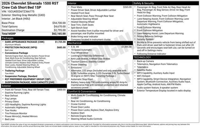 Used 2026 Chevrolet Silverado 1500 RST w/ Dark Appearance Package AWD/4WD image 27